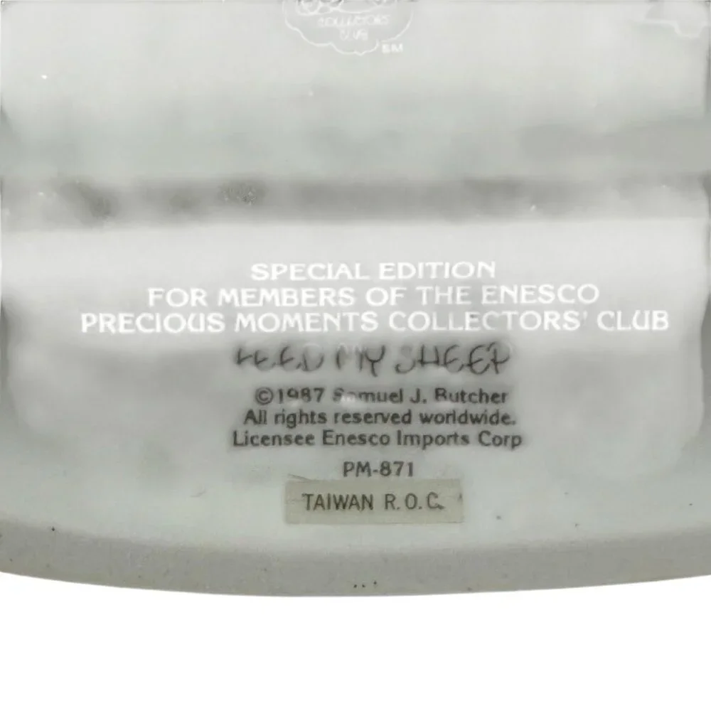 1987 Precious Moments Feed My Sheep Members Only Figurine W/ Original‎ Box & Tag
